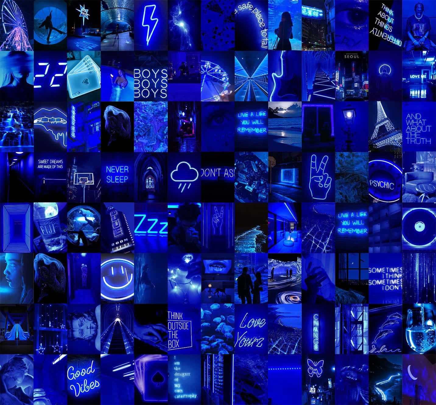 1432x1329 Blue Aesthetic Neon Wallpaper