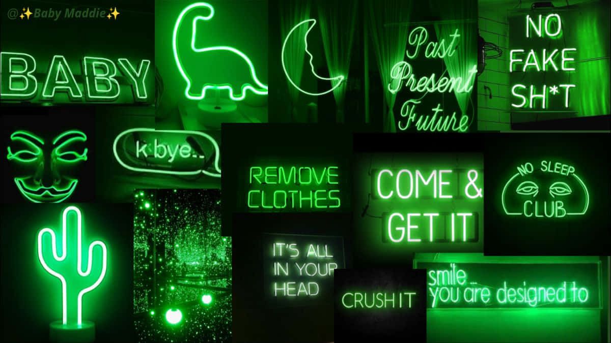 1200x675 Neon Green Desk Aesthetic Wallpaper