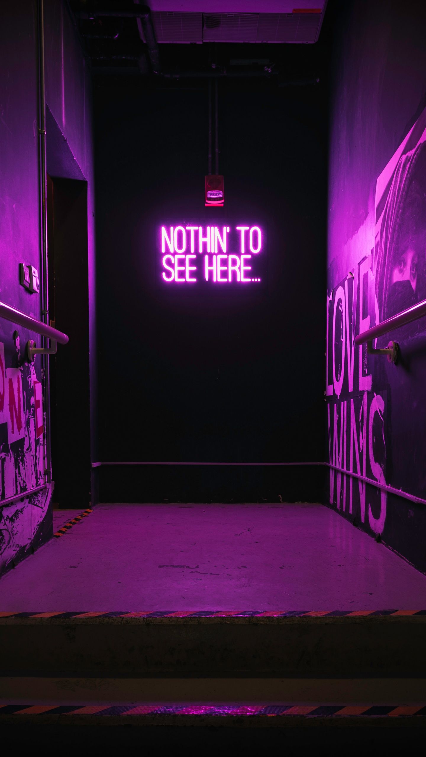 1440x2560 Wallpaper 4K, Purple aesthetic, Neon sign
