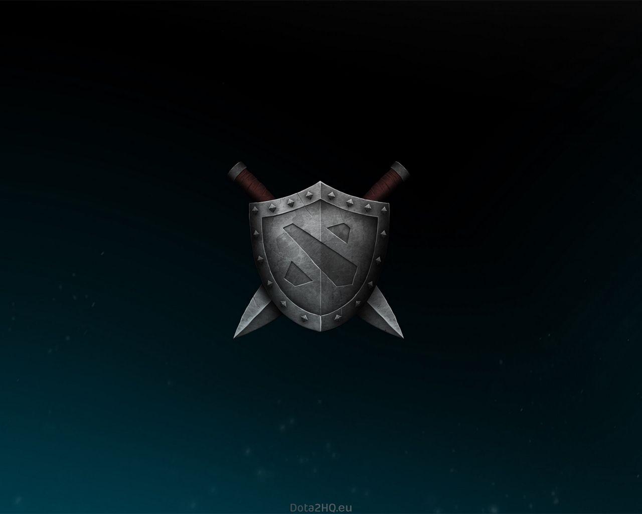 1280x1024 Download wallpaper 1280x1024 dota shield, logo, sword