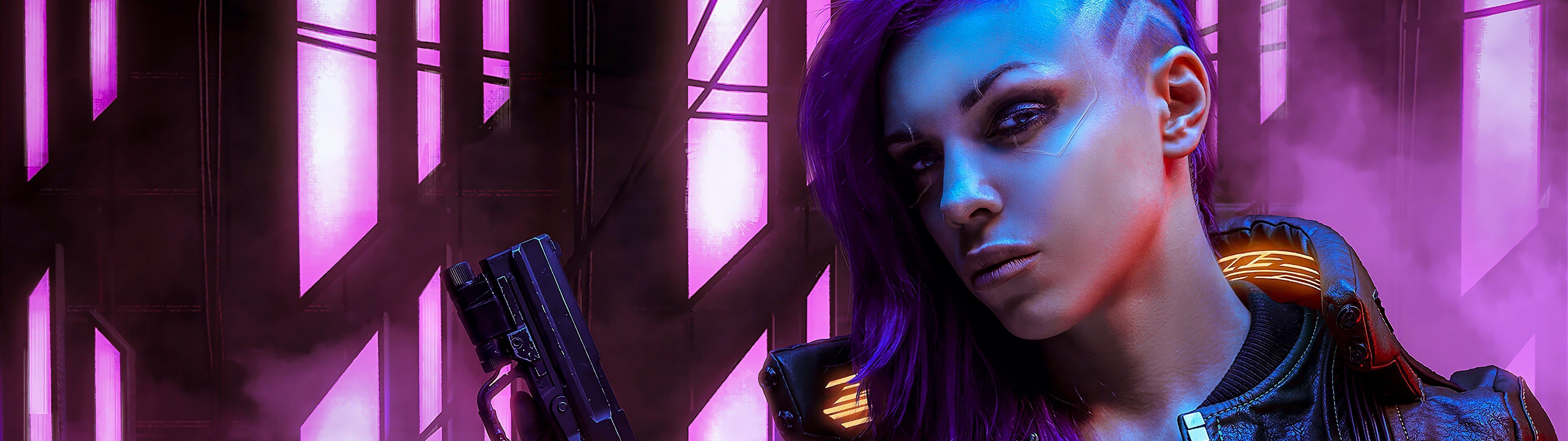 5120x1440 Cyberpunk 2077 V Female Cosplay 4K