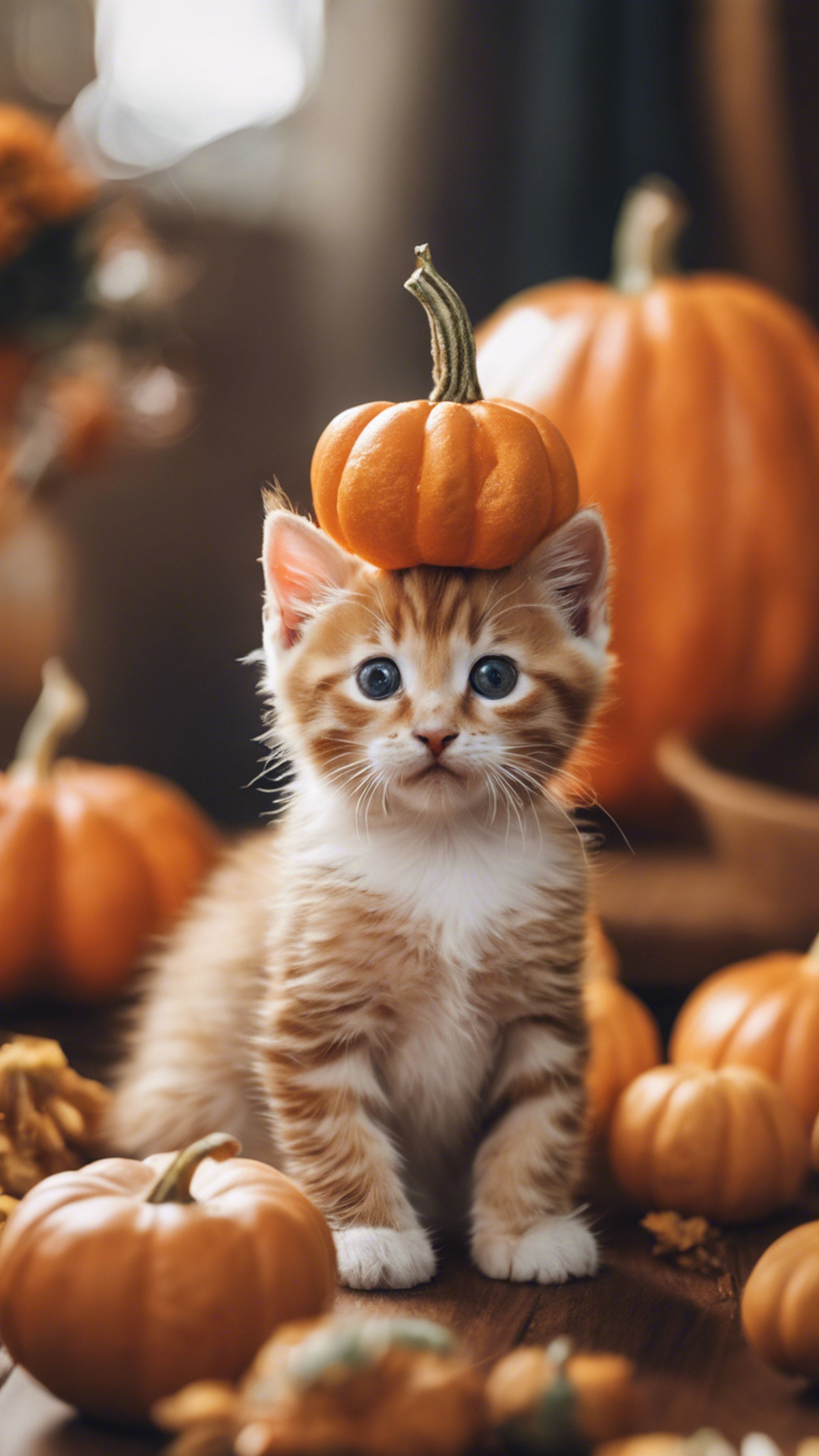 2160x3840 An orange tabby kitten dressed up as a