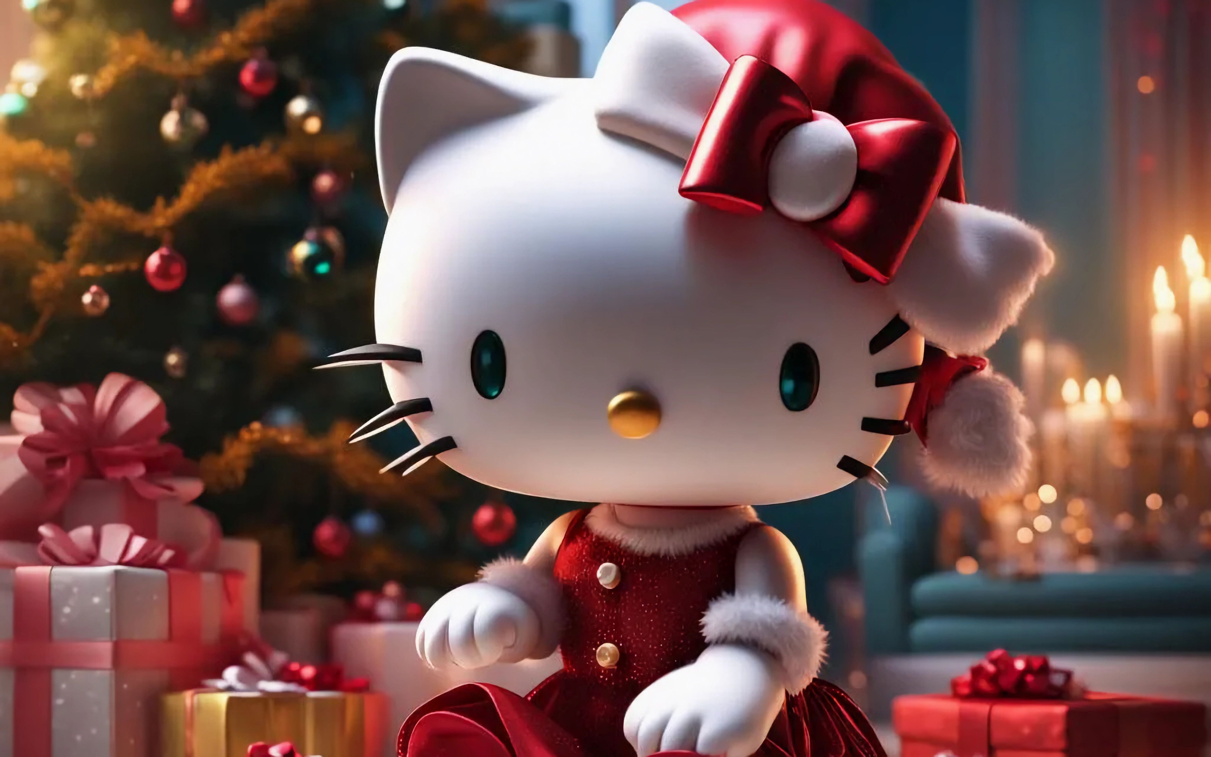 4096x2560 Hello Kitty Christmas Wallpaper 16