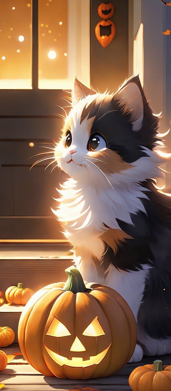 600x1371 Kittens Halloween wallpaper 02. image