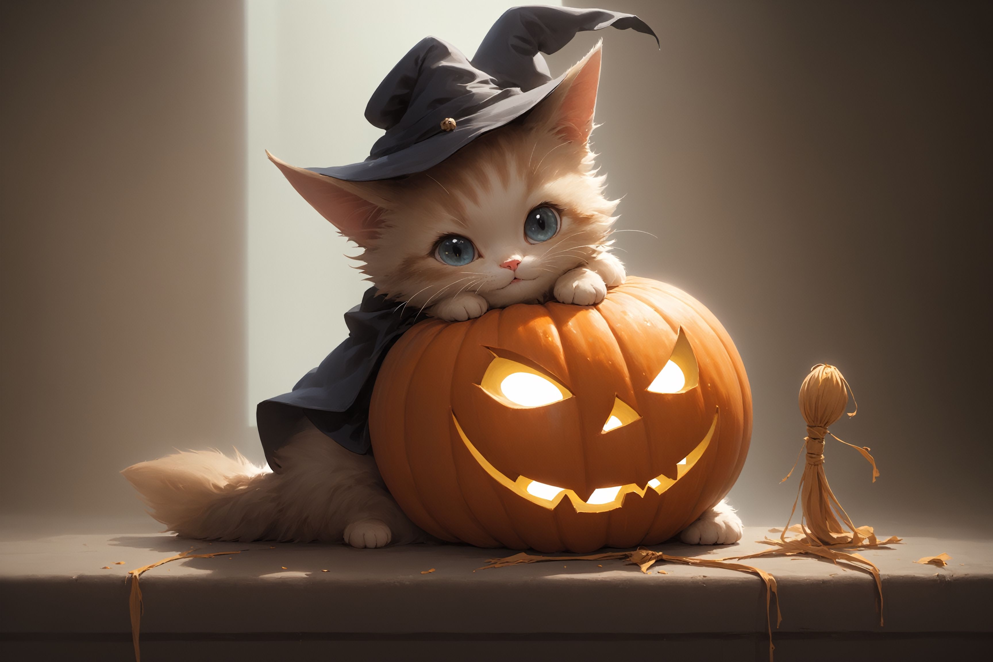 3456x2304 Kittens on Halloween wallpaper