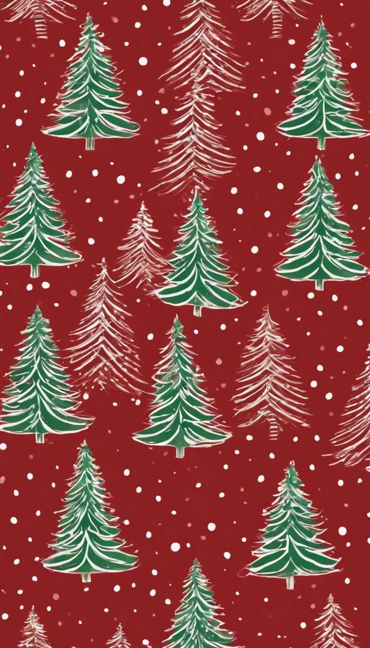 720x1260 Green and white Christmas tree pattern