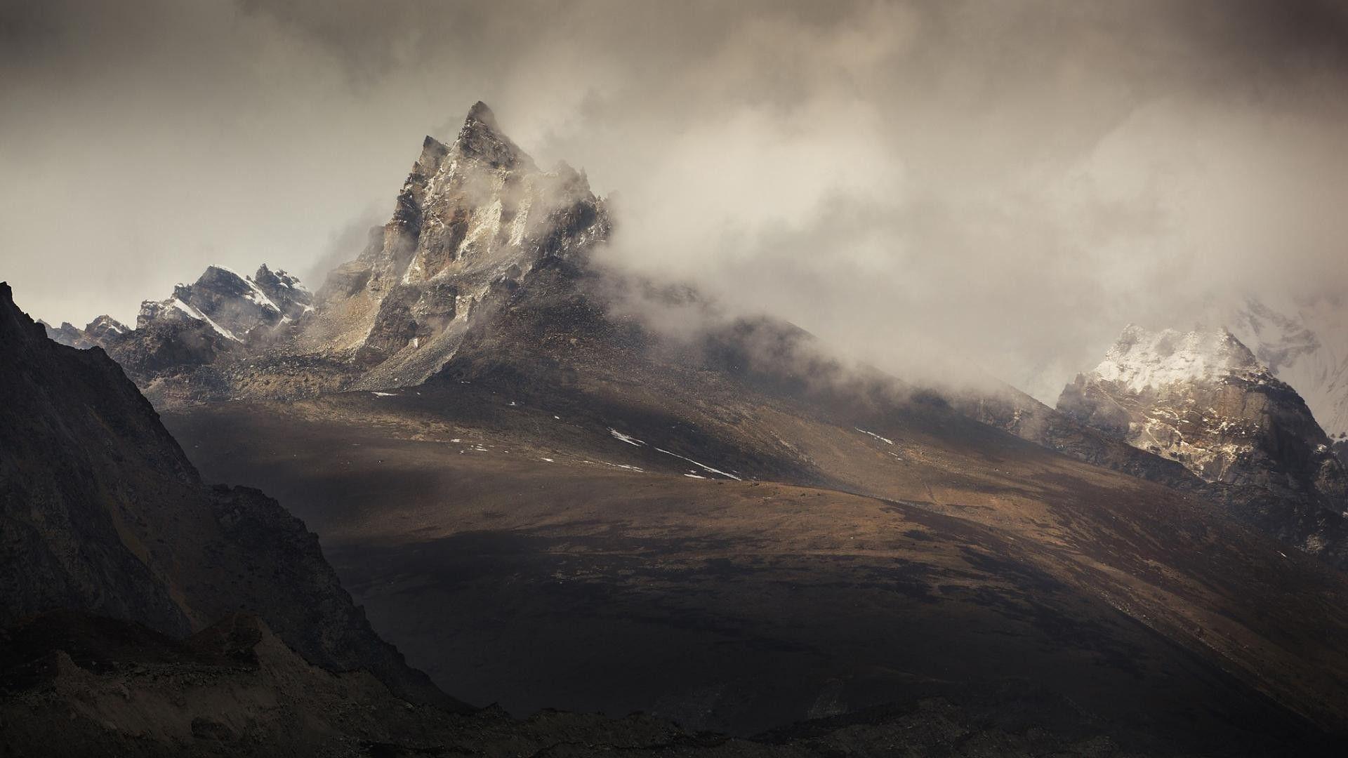 1920x1080 Himalayas Nepal Tibet Clouds Himalayan Huge Barren China Mountains