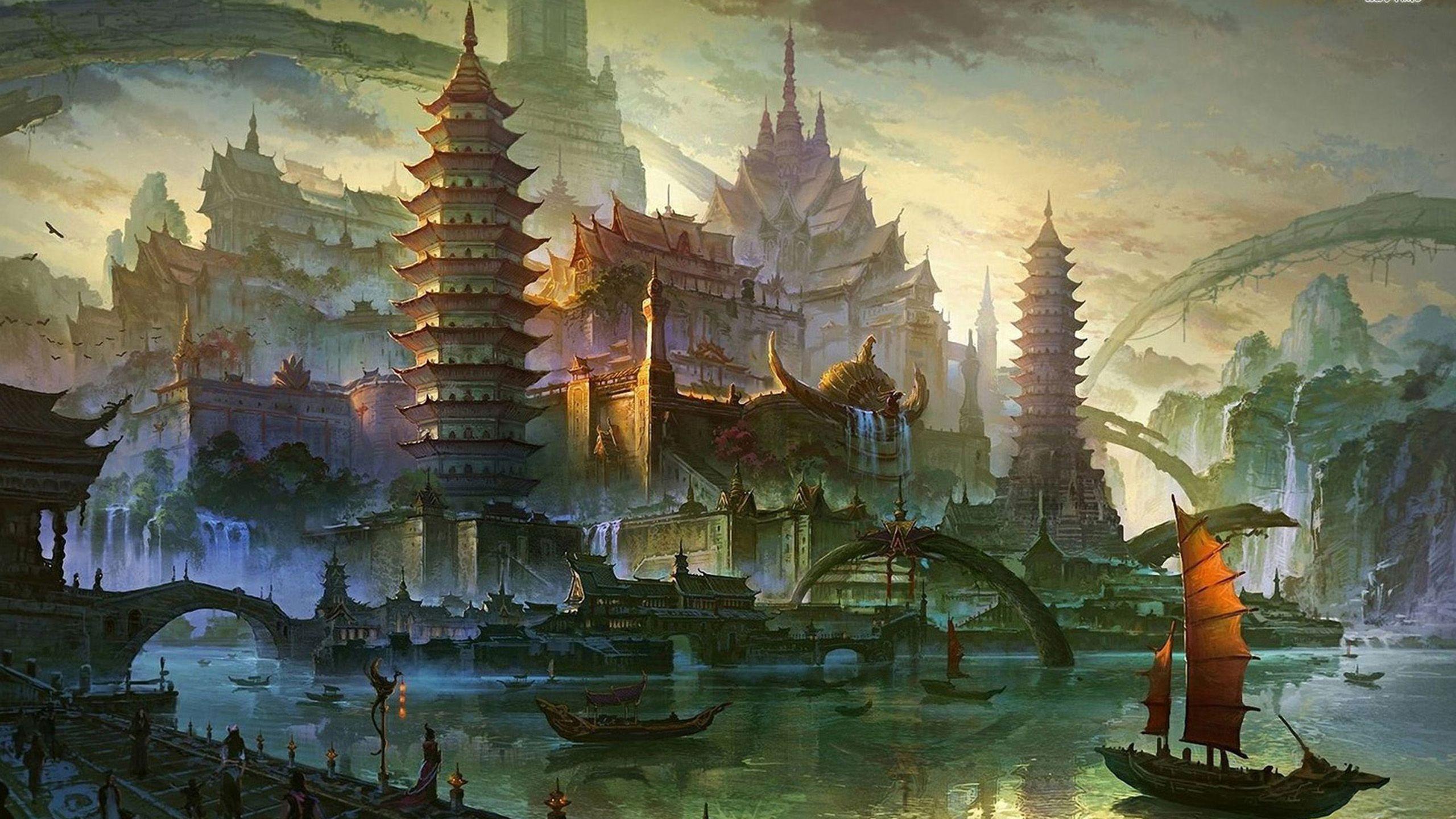 2560x1440 chinese marina anicent Image. Minecraft Stuff