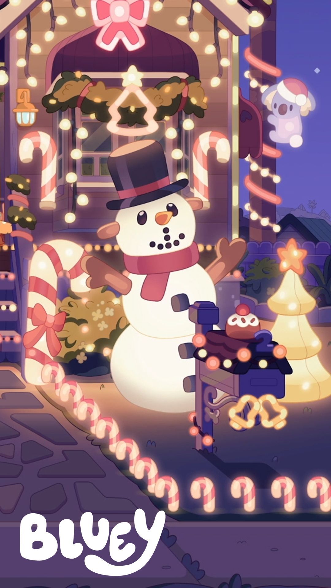 1080x1920 Bluey's Christmas Phone Wallpaper