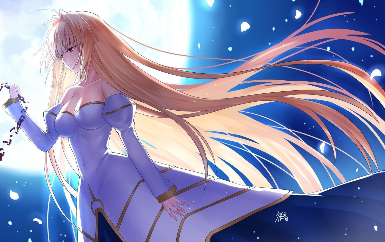 1500x943 arcueid brunestud blonde hair breasts
