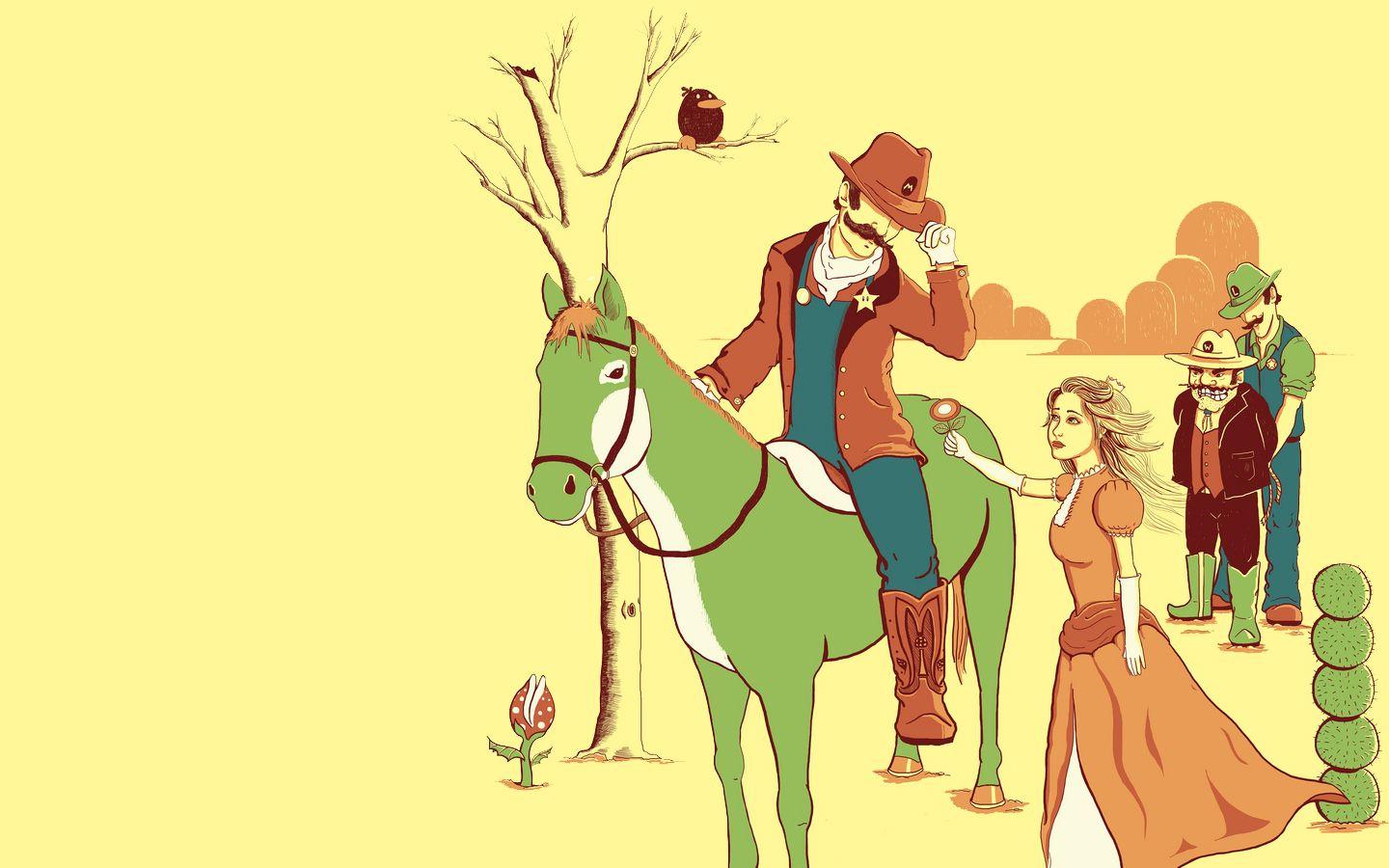 1440x900 Nintendo, video games, Mario Bros, Luigi, Yoshi, Princess