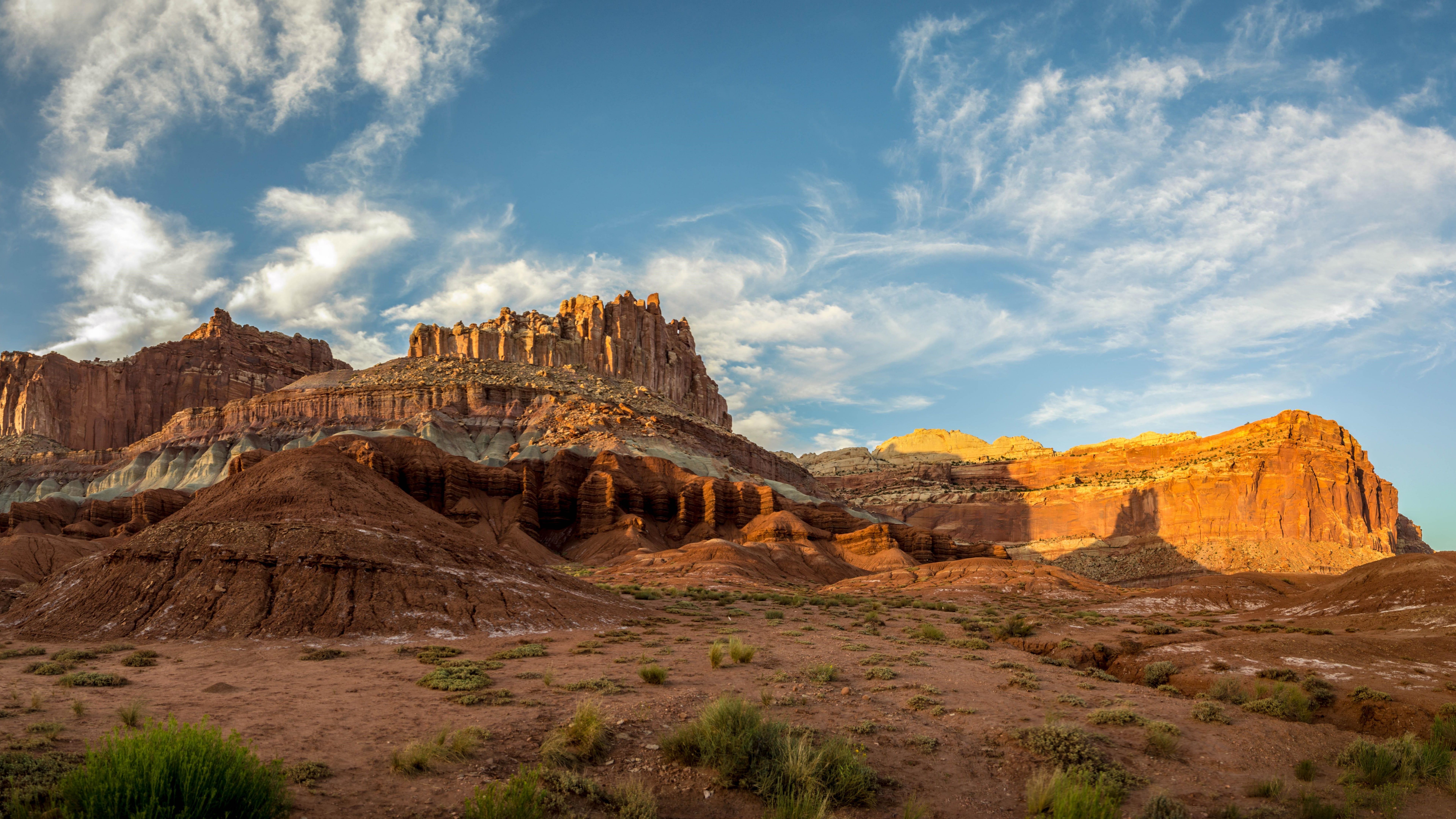 7680x4320 HD wallpaper: badlands, capitol reef