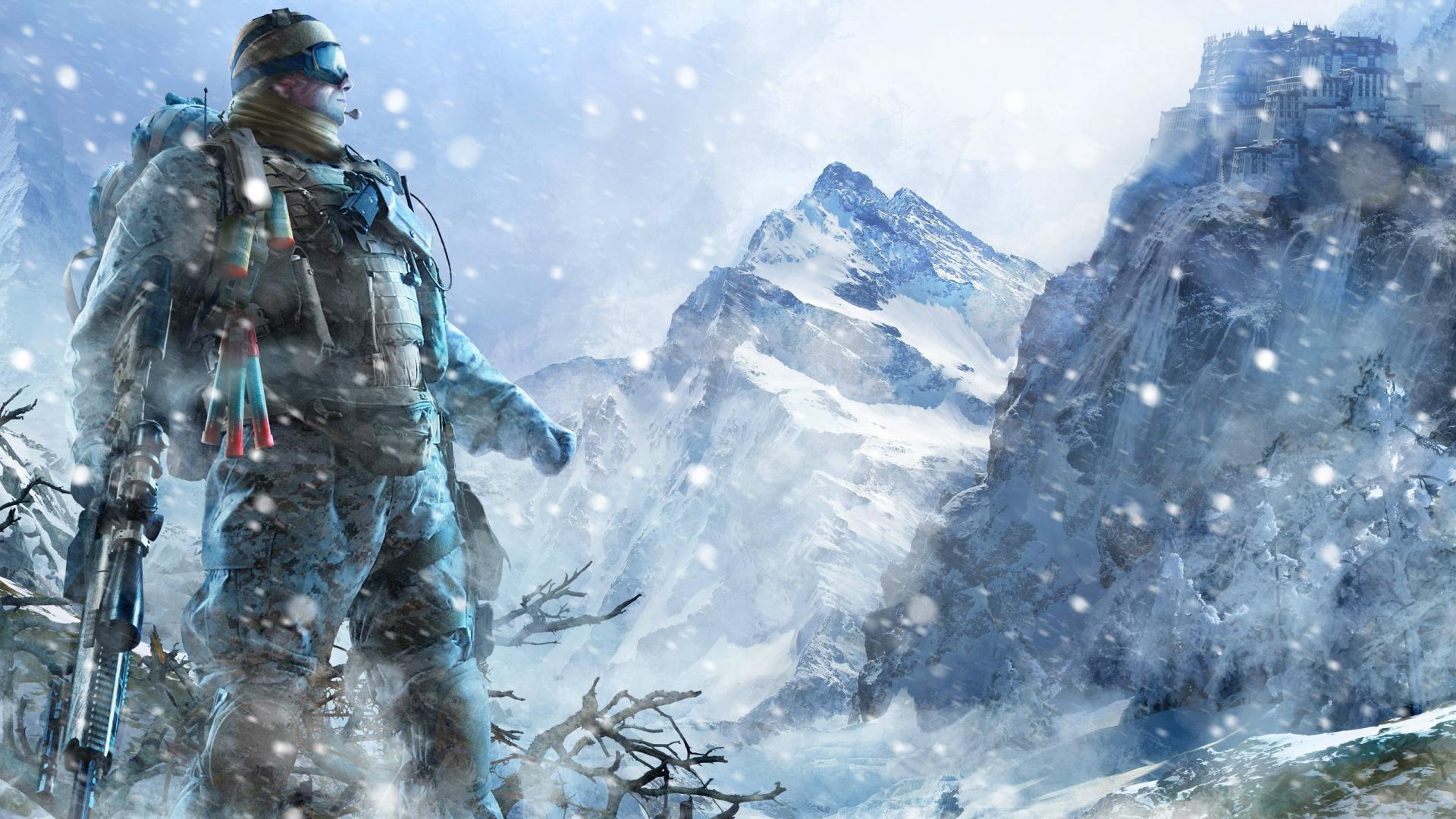 1920x1080 Tibet guns mountains snow temples wallpaper