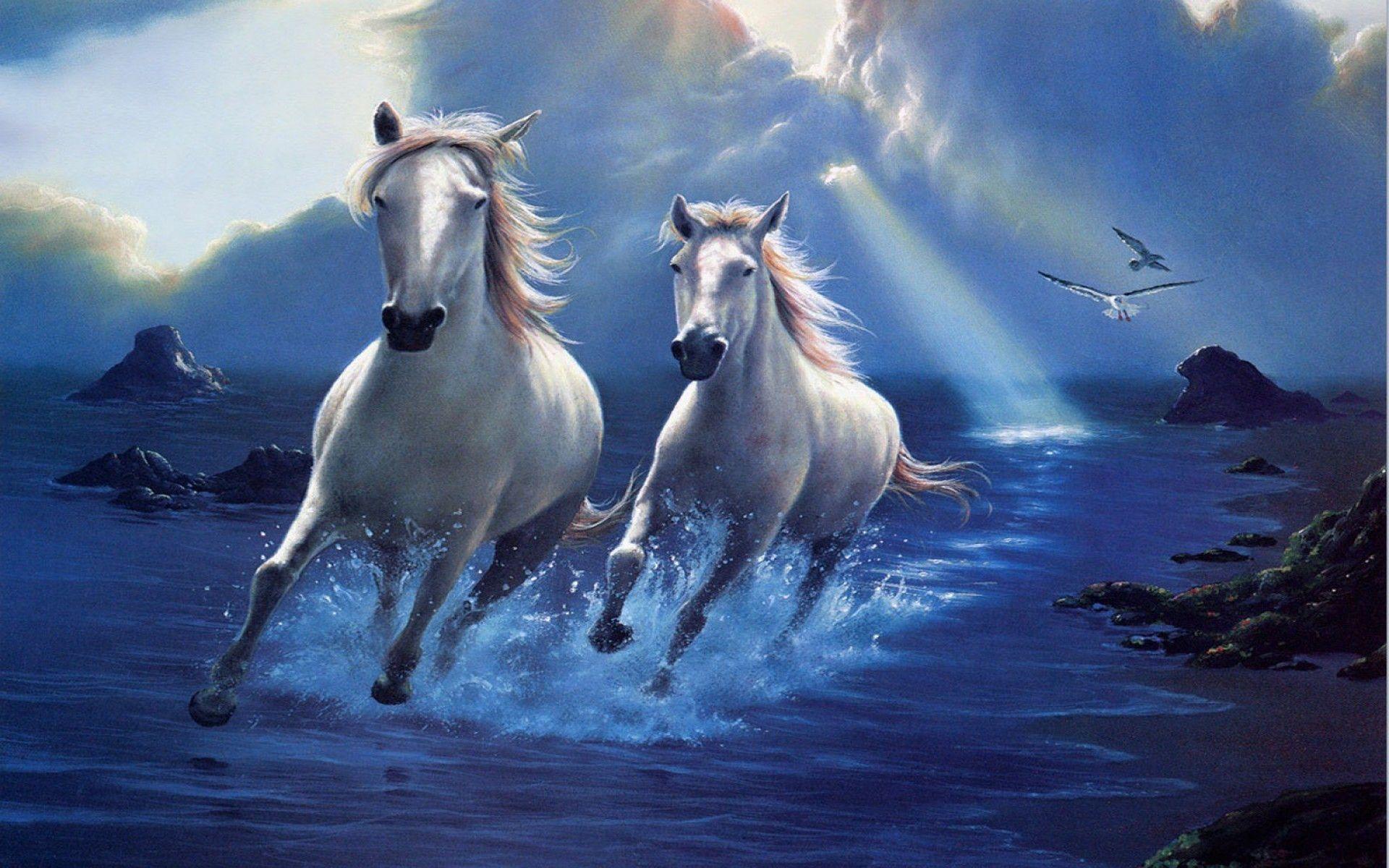 1920x1200 Running Horses Wallpaper