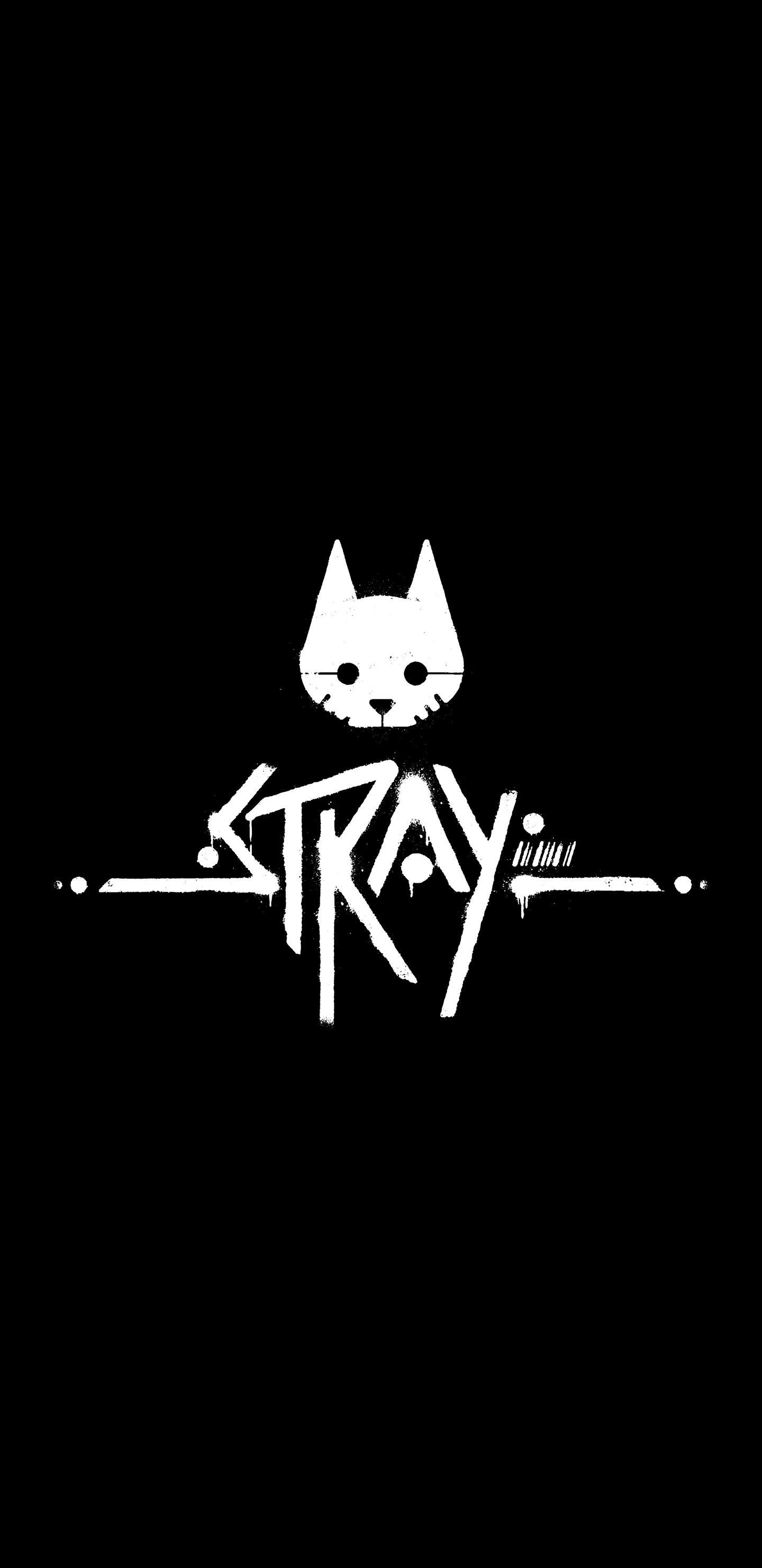 1440x2960 Stray Logo Wallpaper with Monocle