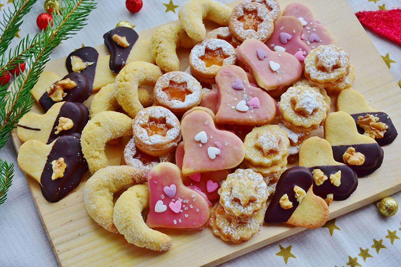 1280x854 Desktop Wallpaper Heart Powdered sugar Food Cookies Cutting