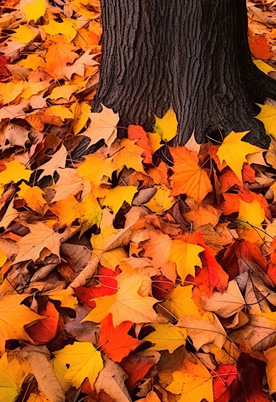 960x1398 A Colorful Image Of Autumn Leaves On
