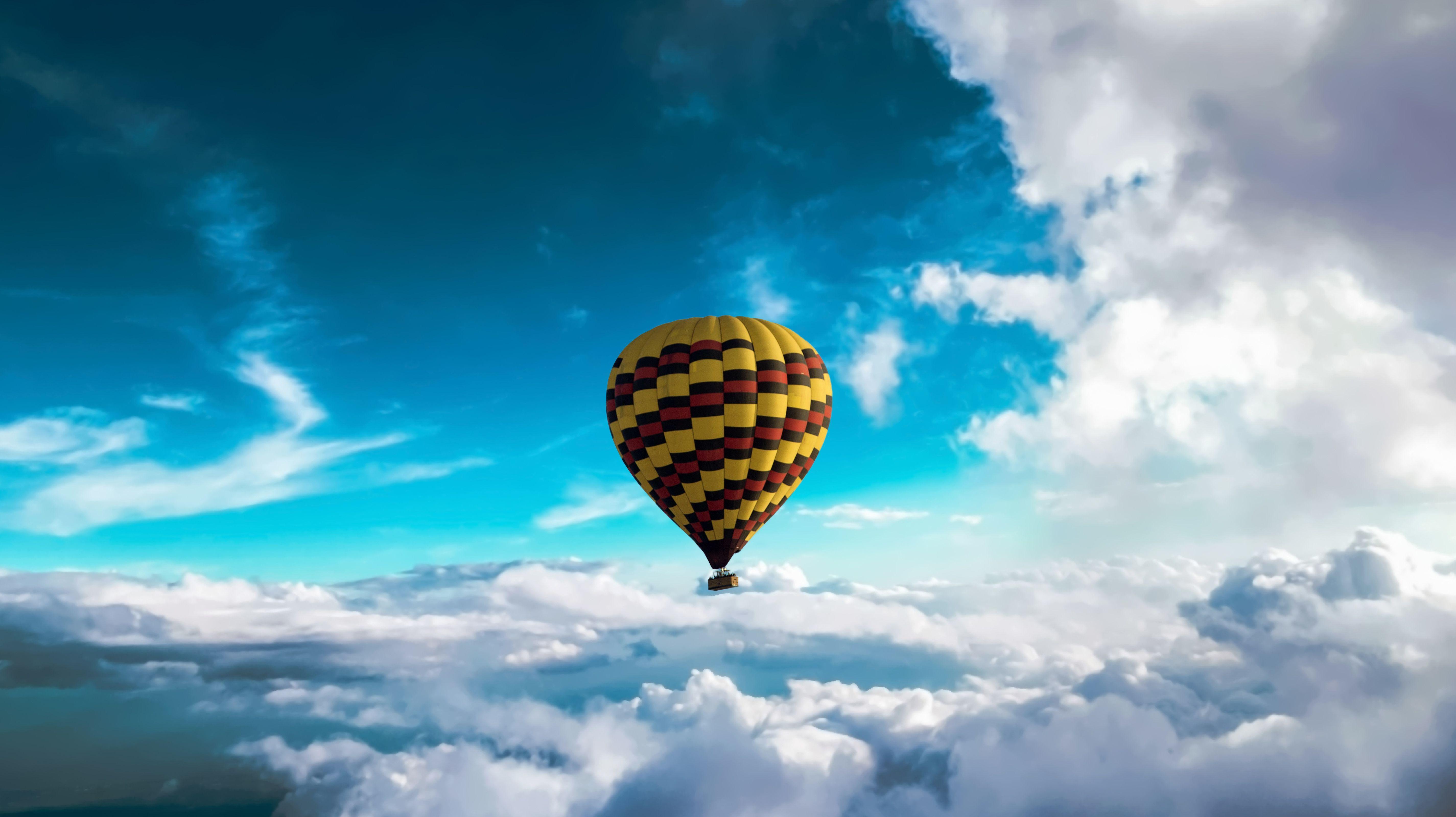 5700x3200 Wallpaper Hot air balloon, Blue Sky, Clouds, 5K, Photography