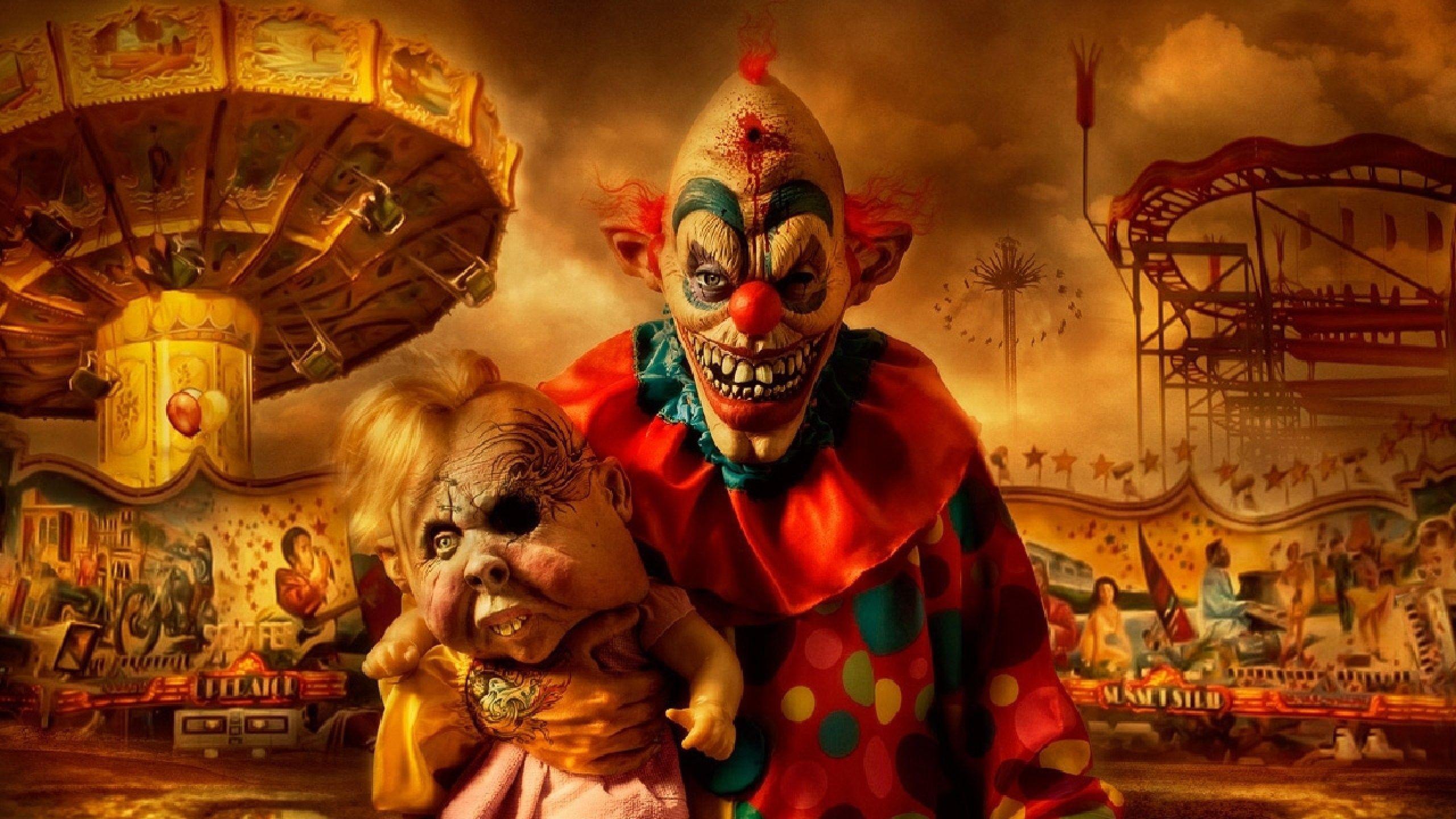 2560x1440 Evil Clown Wallpaper