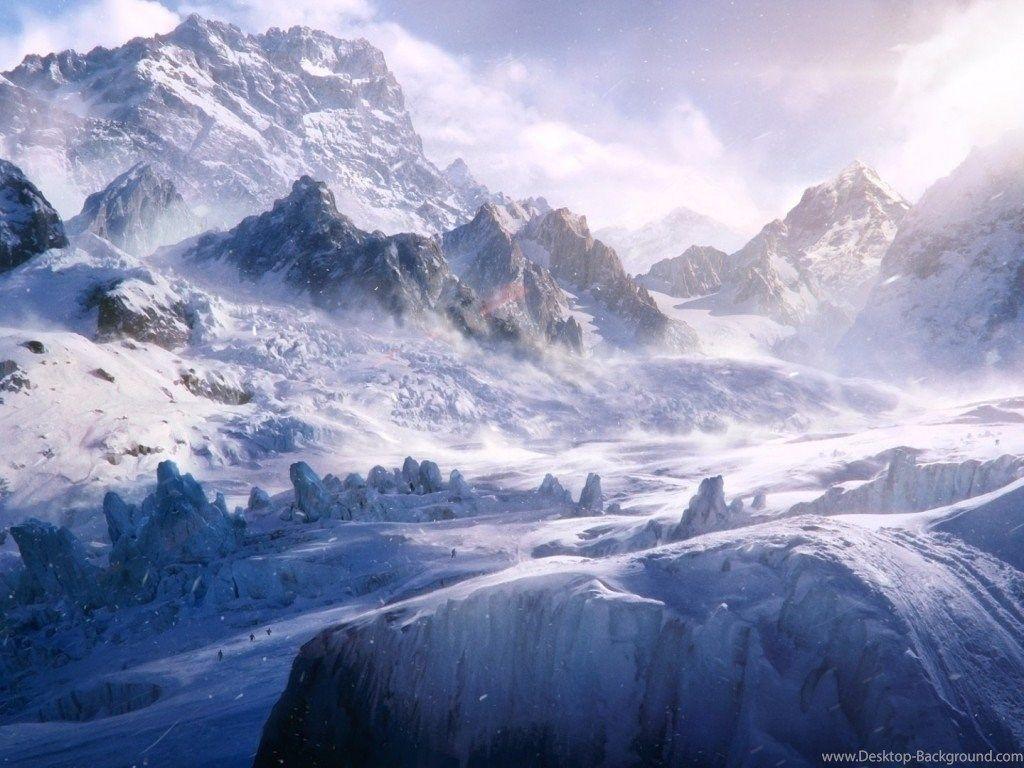 1024x768 Download Snow Trekking HD Landscape Desktop Wallpaper