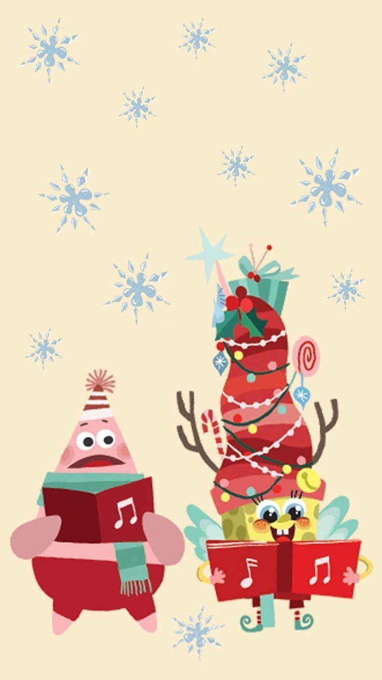 spongebob and patrick christmas wallpaper