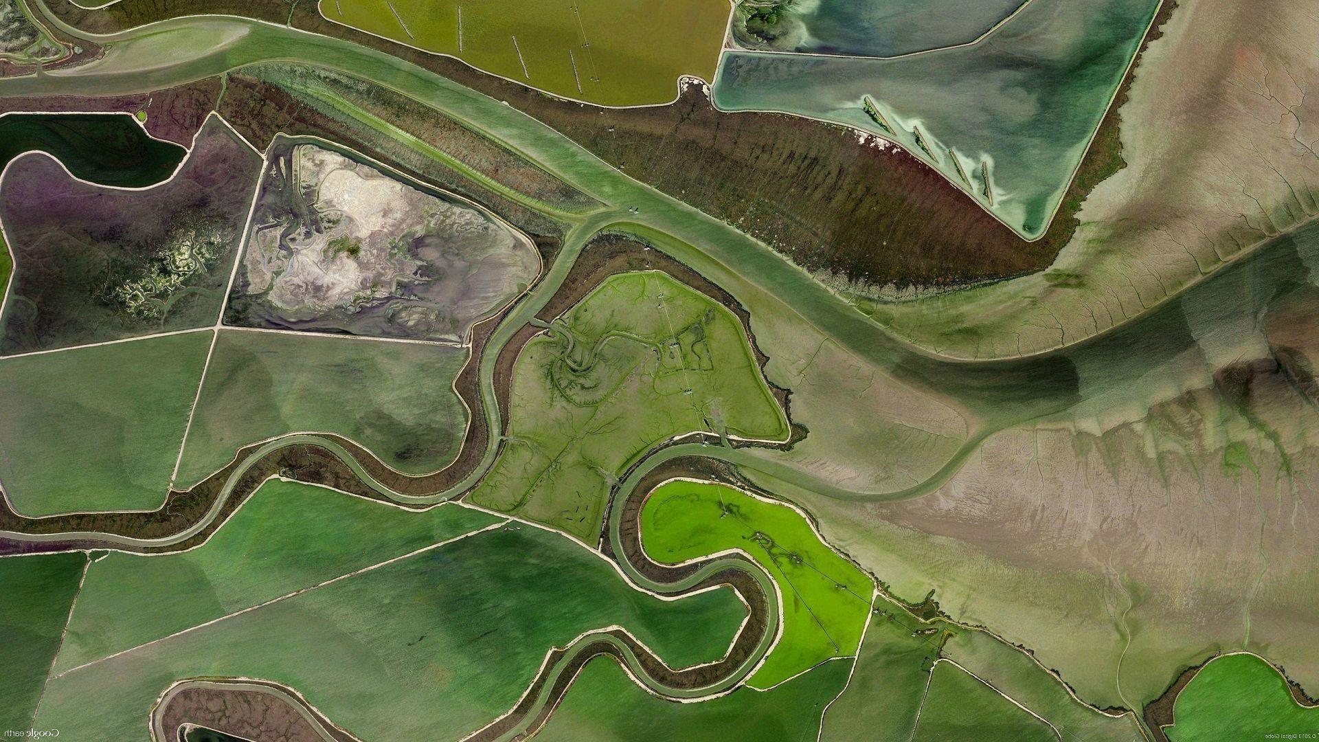 1920x1080 nature, Landscape, Aerial View, River, Field, Dirt Road