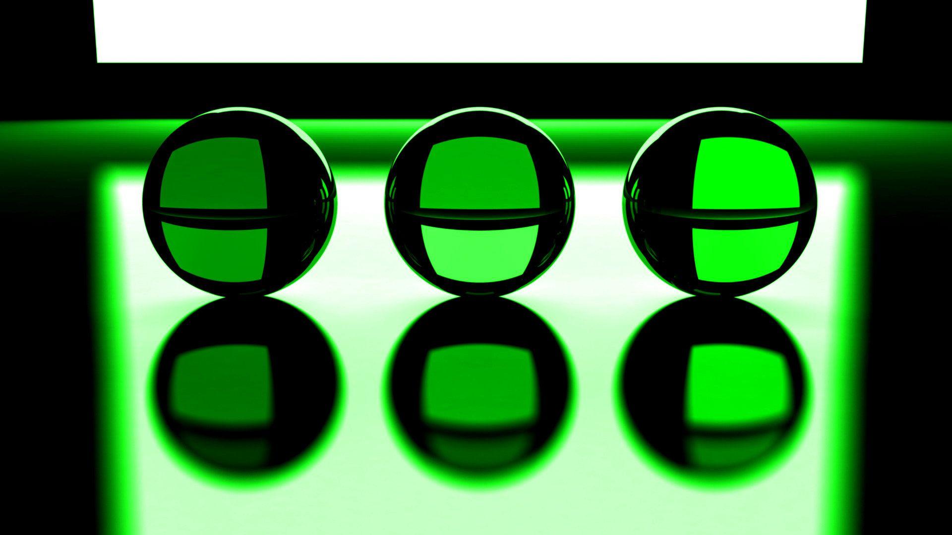 1920x1080 3D Green Balls HD Wallpaperx1080