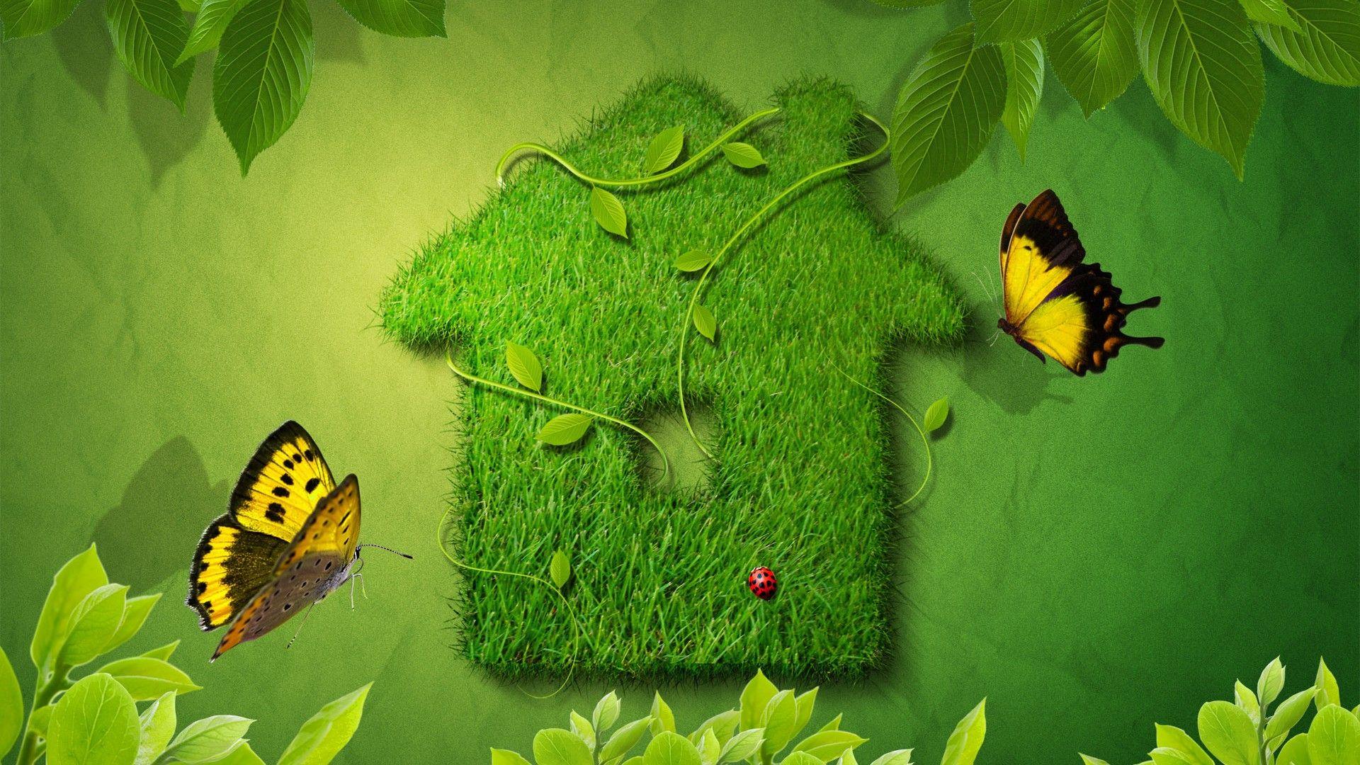1920x1080 Green 3D Wallpaper