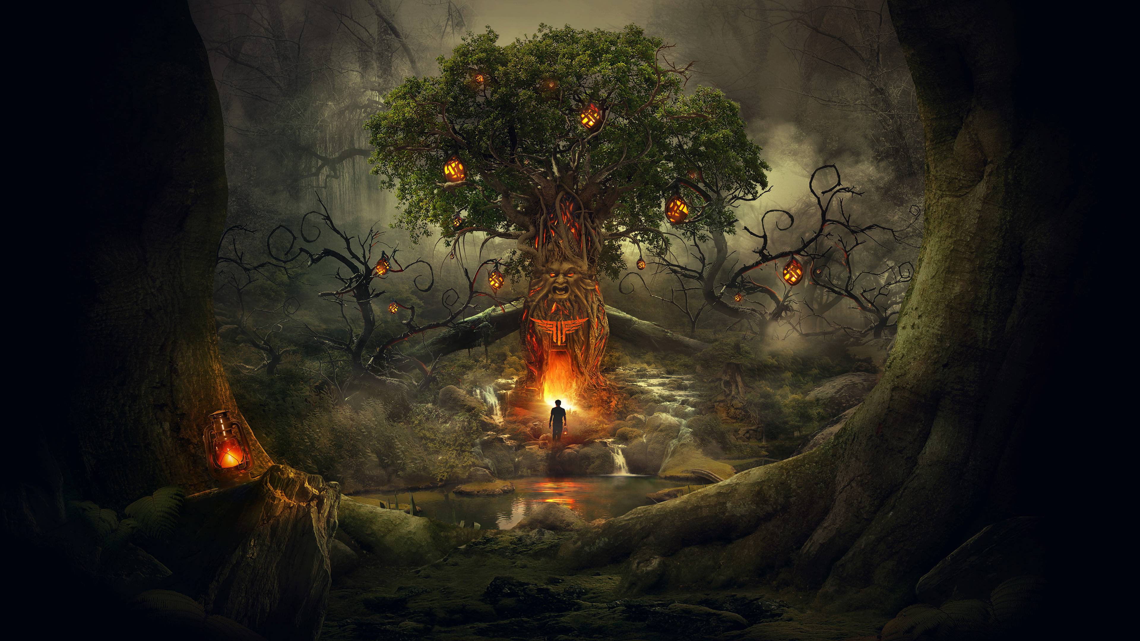 3840x2160 Scary Forest Dream 4K Wallpaper