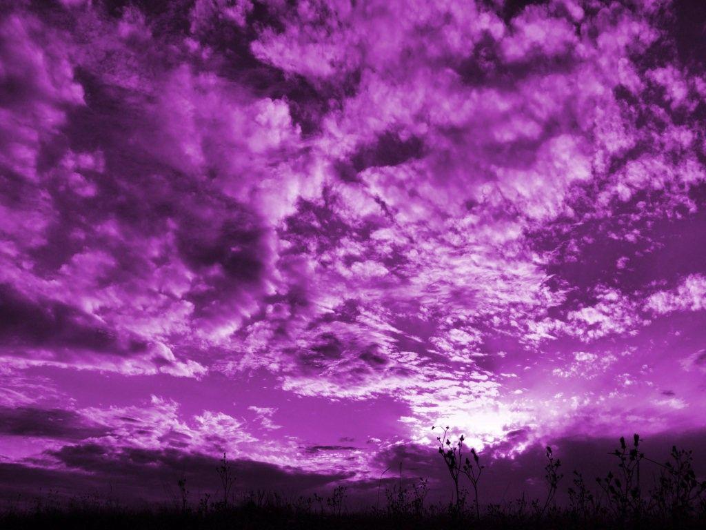 1024x768 Purple Clouds Light Wallpaper