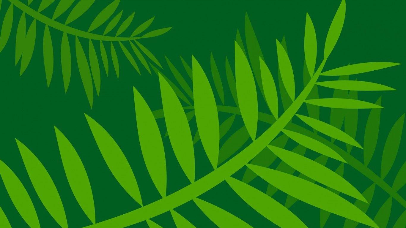 1366x768 Jungle Leaves Vector Art