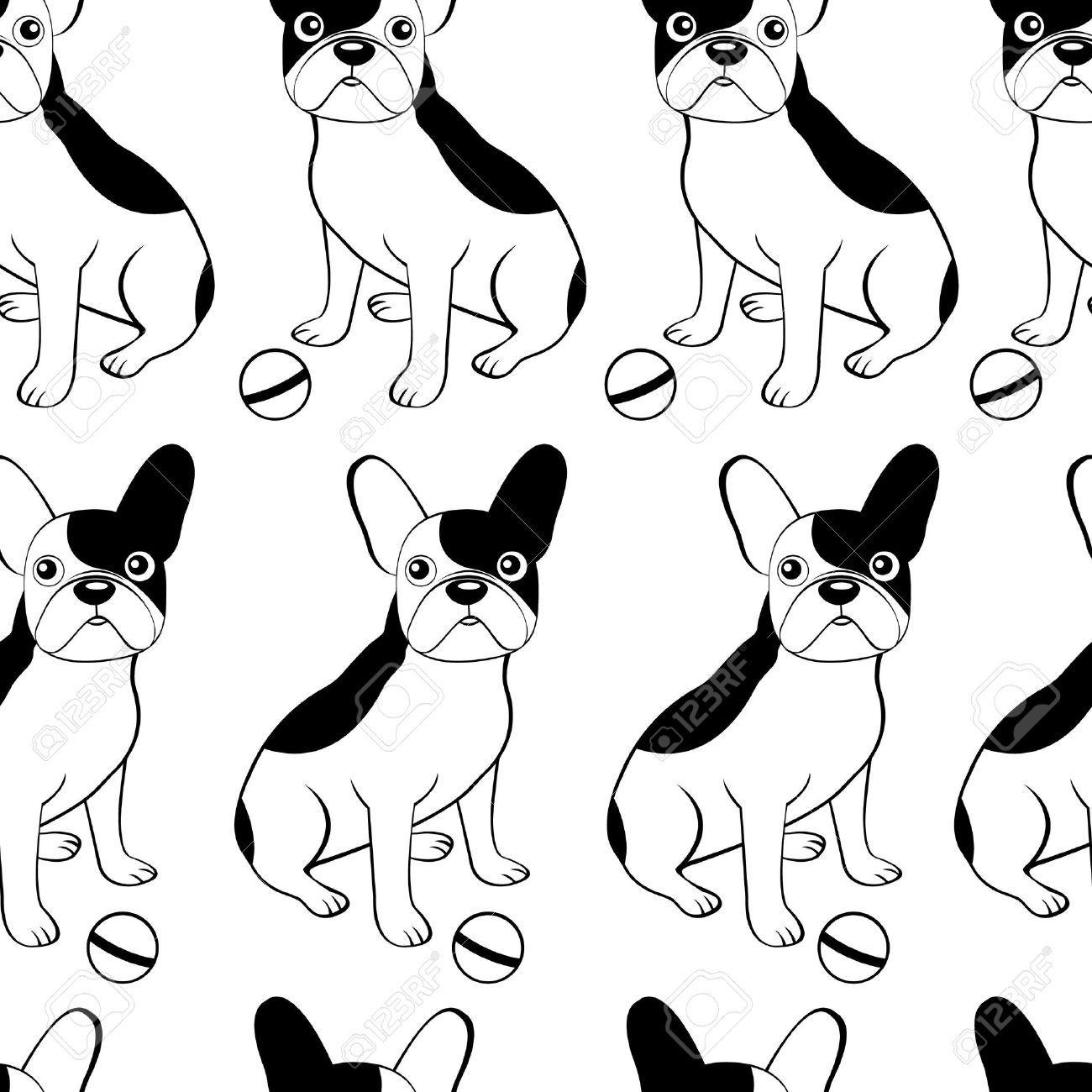 1300x1300 French Bulldog Cartoons French Bulldog Seamless. dibujos infantiles
