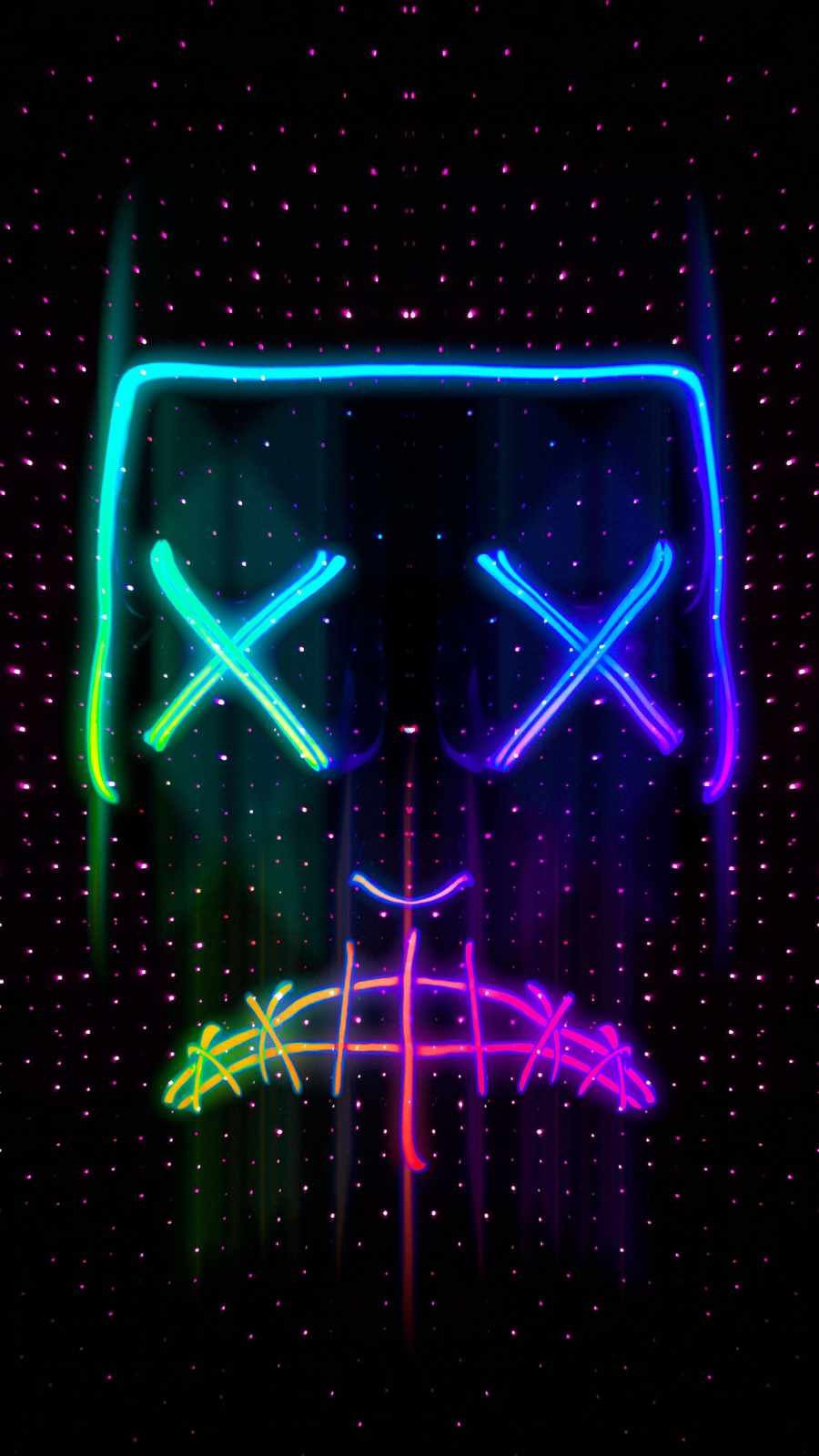 900x1600 Sad Mask Neon iPhone Wallpaper
