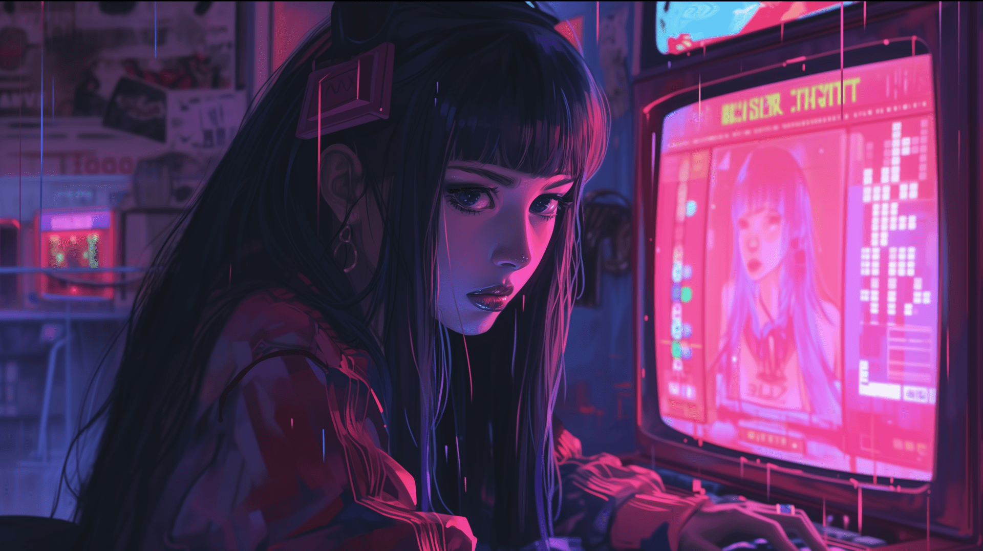 1920x1076 Sad Lofi Girl HD Wallpaper