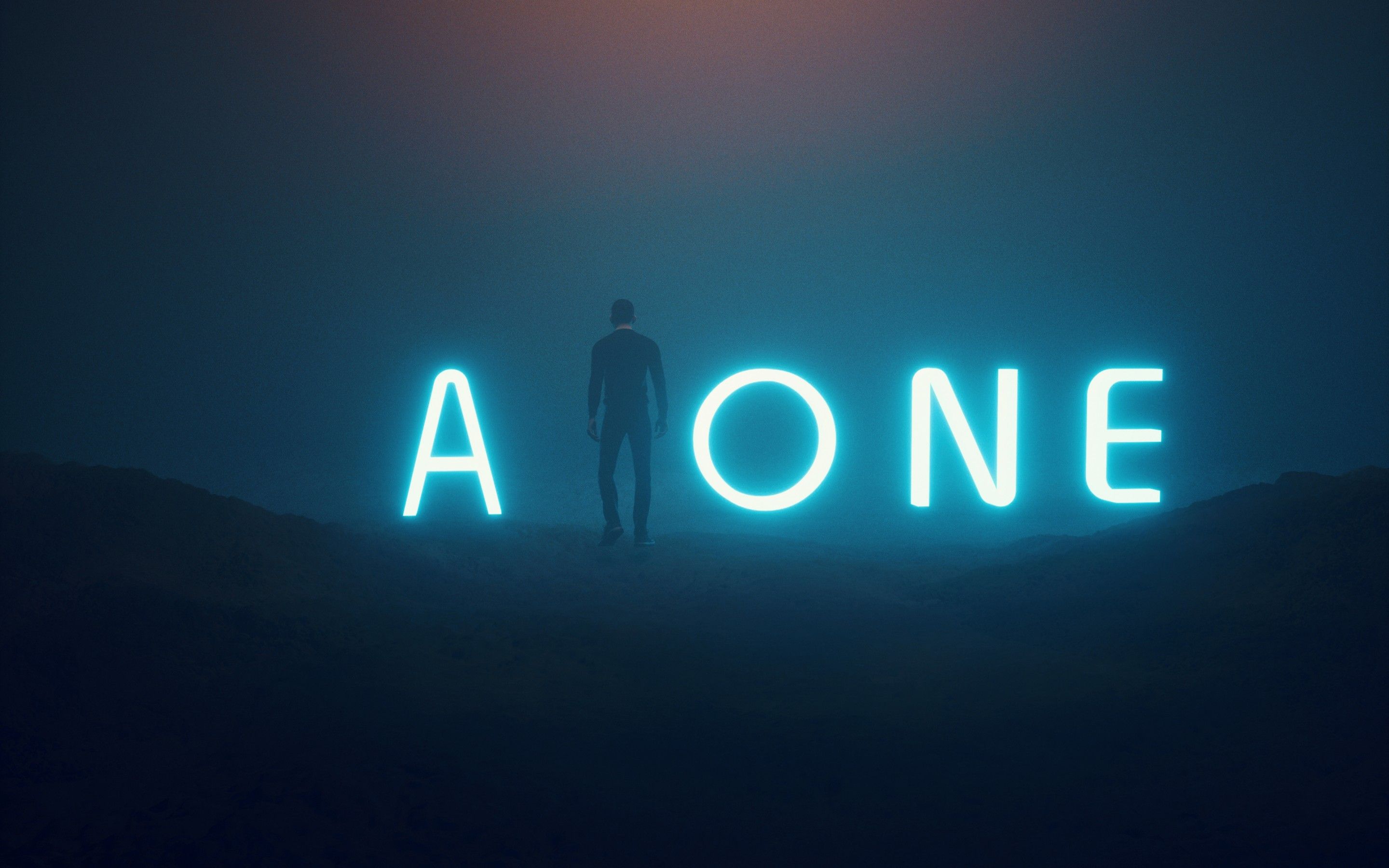 2880x1800 Alone Neon Wallpaper
