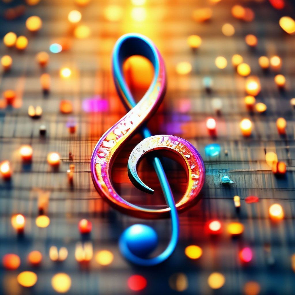 1024x1024 Treble clef, bass clef, sheet music