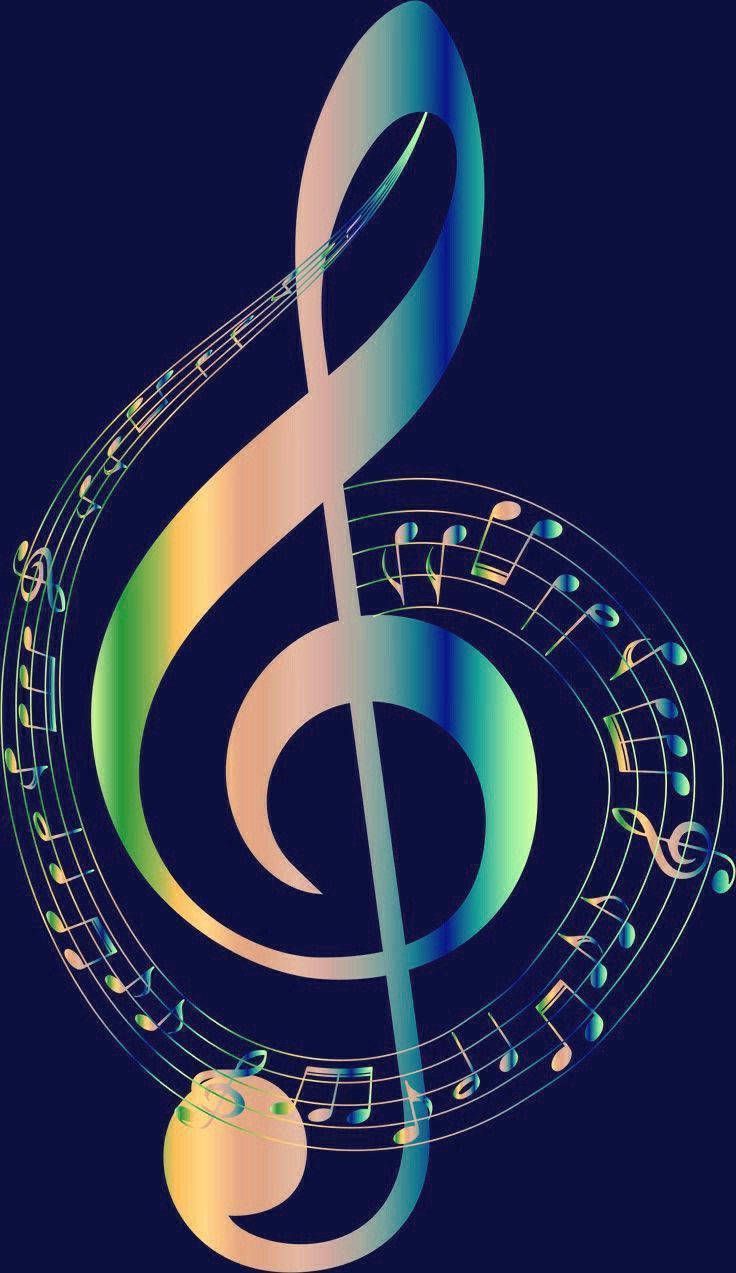 736x1273 Music Symbols Colorful Treble Clef