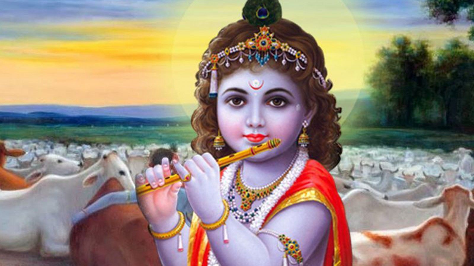 1600x900 Little Krishna With Flute HD Krishna