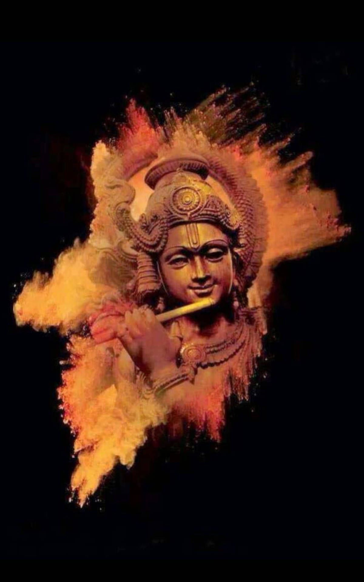 1200x1920 Krishna Art With Flute Wallpaper