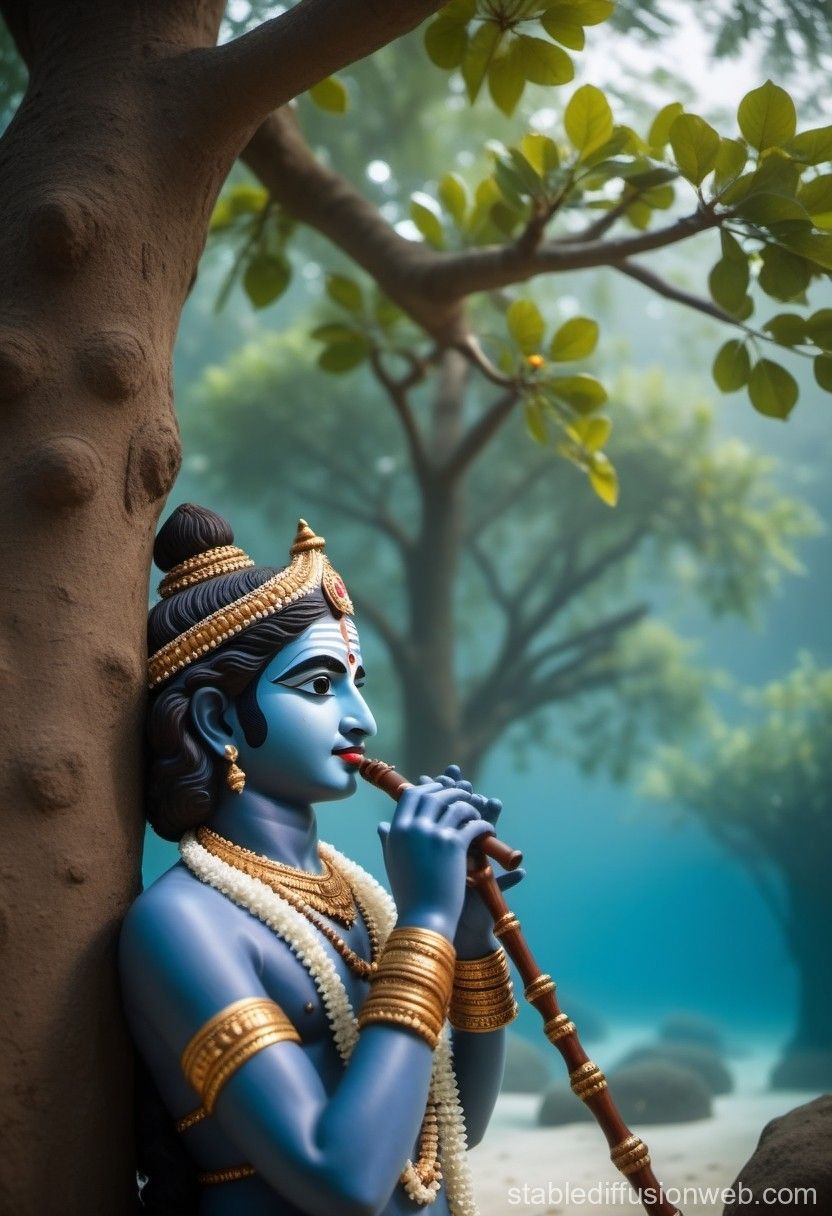 832x1216 krishna flute Prompts. Stable