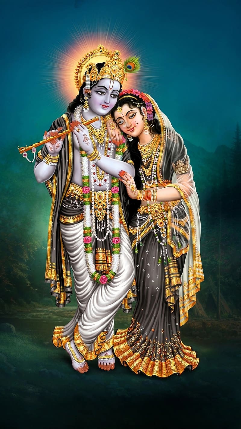 800x1422 Radhe Krishna, Lord Krishna Playing