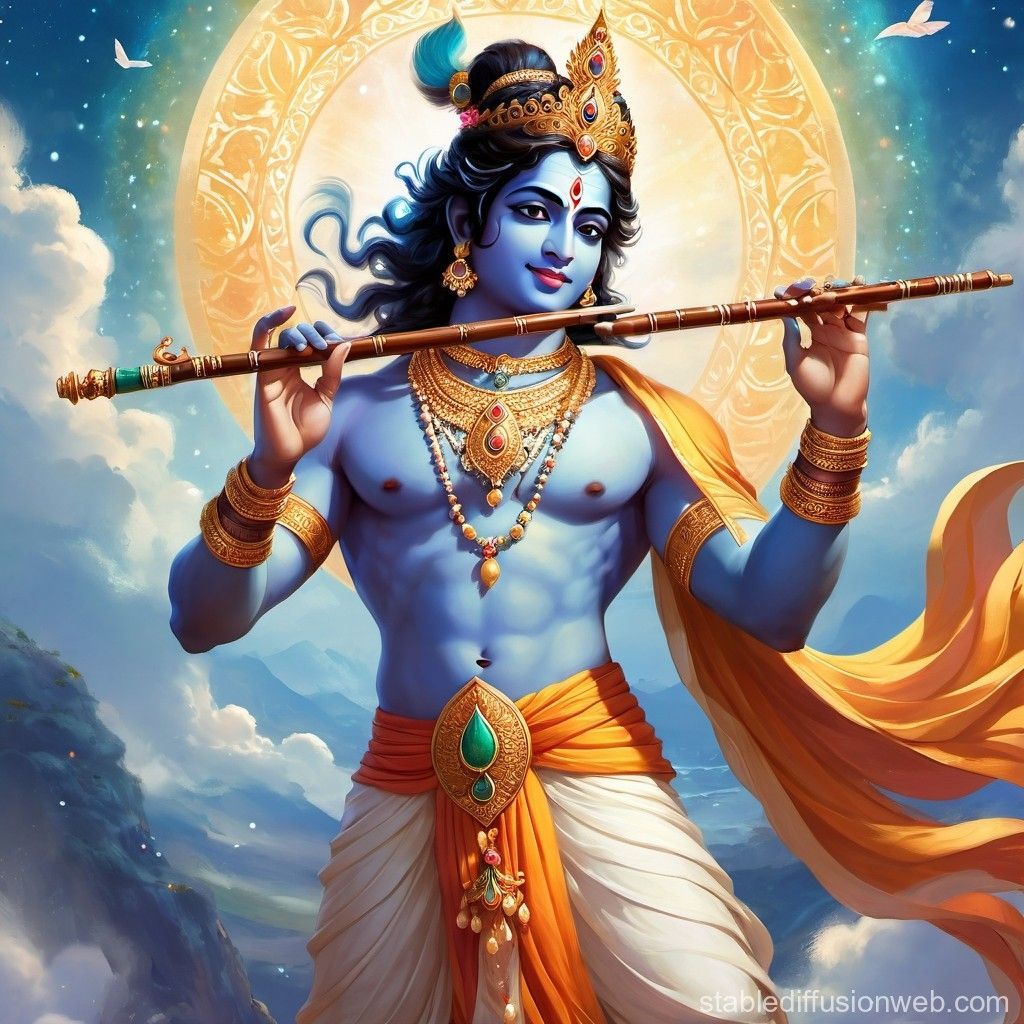 1024x1024 krishna flute Prompts. Stable