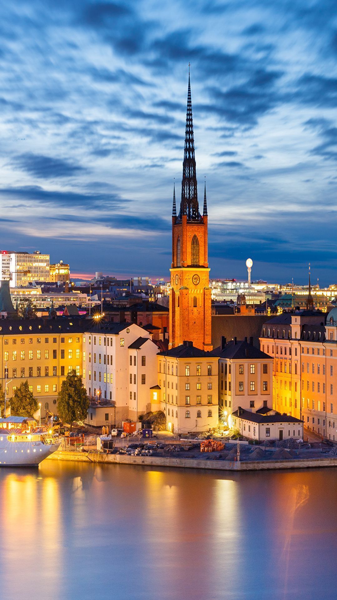 1080x1920 Wallpaper Stockholm Sweden Tower Coast