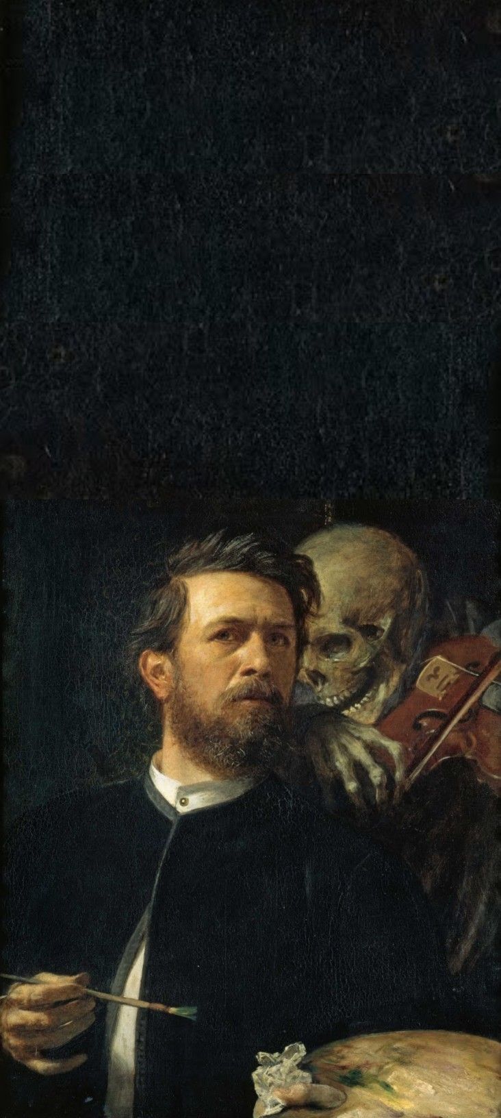 732x1632 Self Portrait With Death Playing