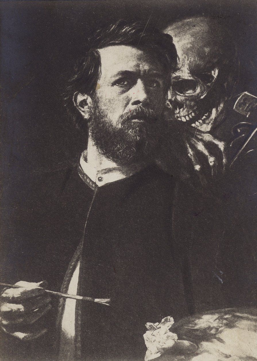 895x1260 Self Portrait With Death Playing