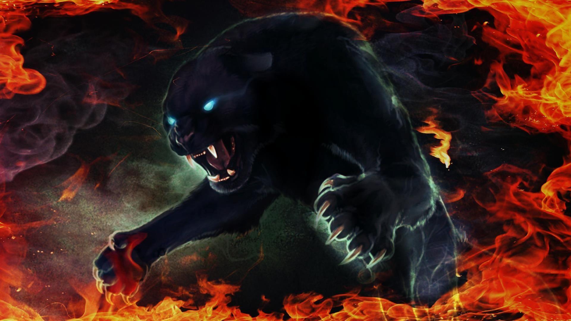 1920x1080 Scary Panther Artwork. Fictional. Panther