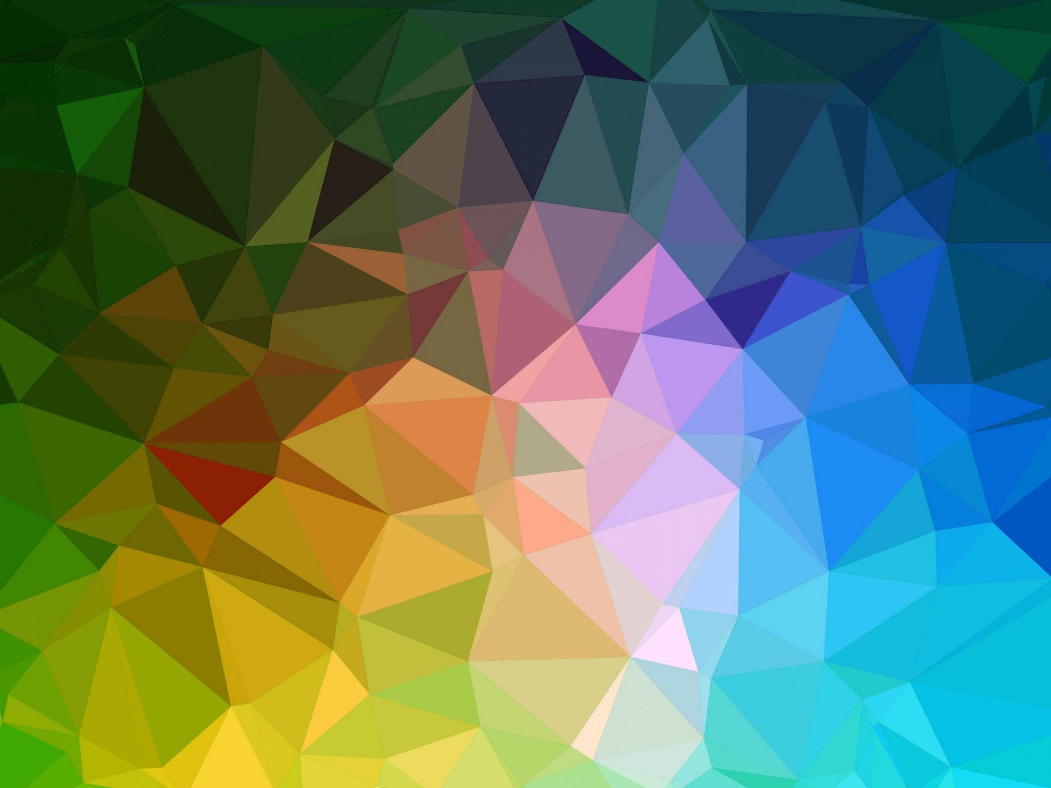 2048x1536 Màu xanh lá, Đa giác, Mẫu, Đối xứng, Hình nền tam giác