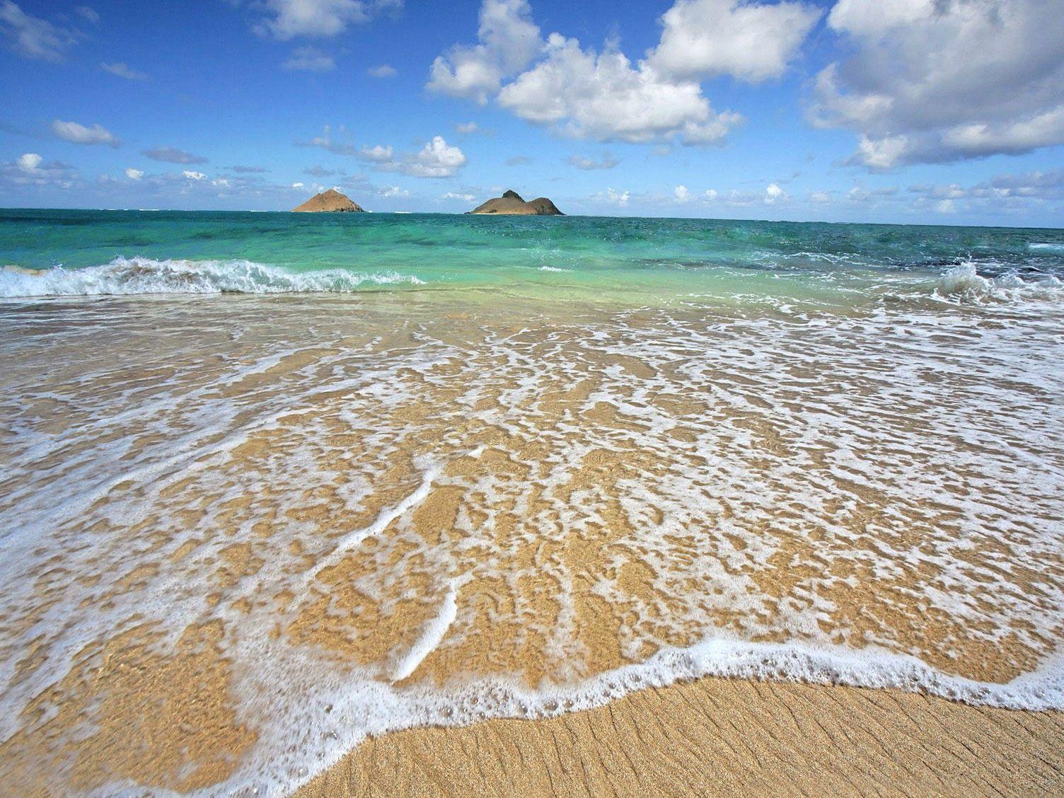 1504x1128 Lanikai, Shoreline, Oahu, Hawaii, HD Sea Wallpaper, Summer