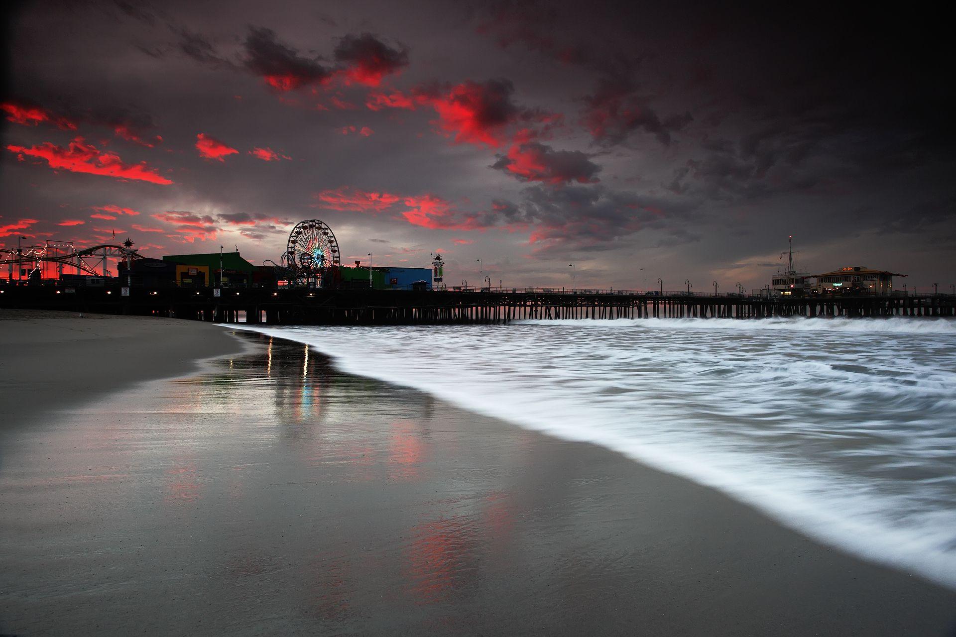 Hình nền HD 1920x1280 Santa Monica Pier.  Hình nền