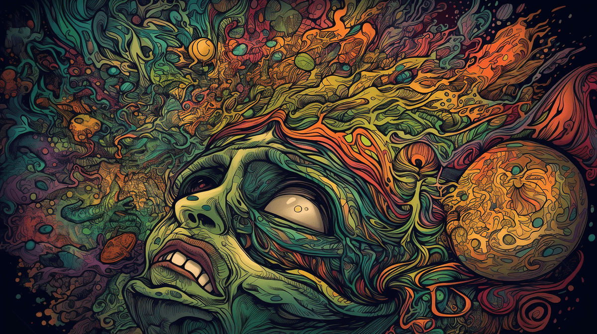 1200x673 Psychedelic Fantasy Poster Of A Monster